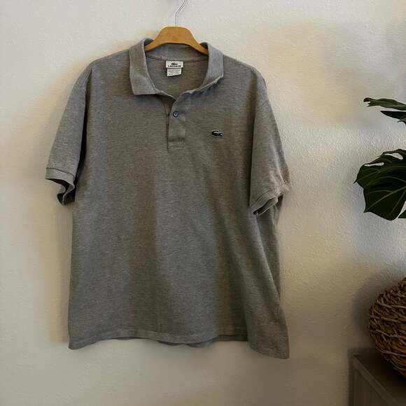 Lacoste Other - Lacoste Men's Logo Gray Short Sleeve Polo Shirt Size 2XL; Euro Size 7